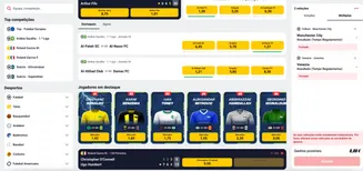Ecrã de apostas com jogadores em destaque e jogos no Betclic Interface do site de apostas com opções de futebol e ténis, mostrando odds e perfis de jogadores como Cristiano Ronaldo e Karim Benzema